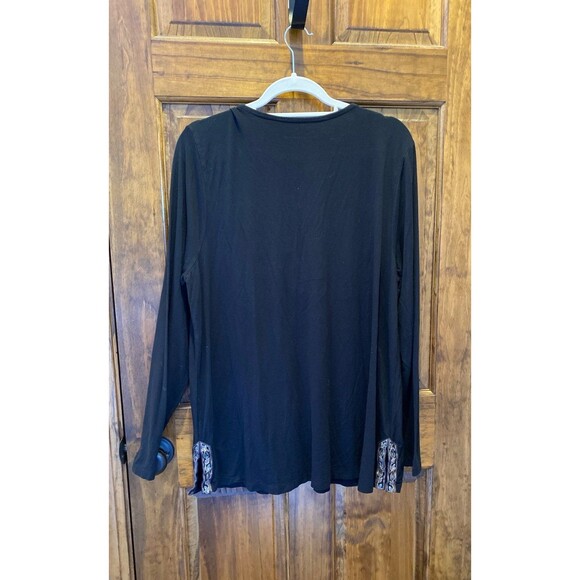 Soft Surround Blouse Plus Size XL Top Black V Neck +Stretch Casual Comfortable - Picture 6 of 8